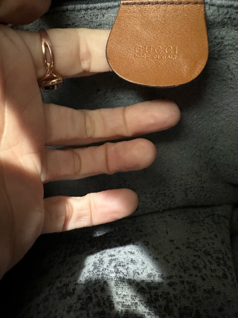 Vintage Gucci Alphabet Print Canvas Shoulder Bag Bamboo Charm Y2K Italy - Picture 8 of 12